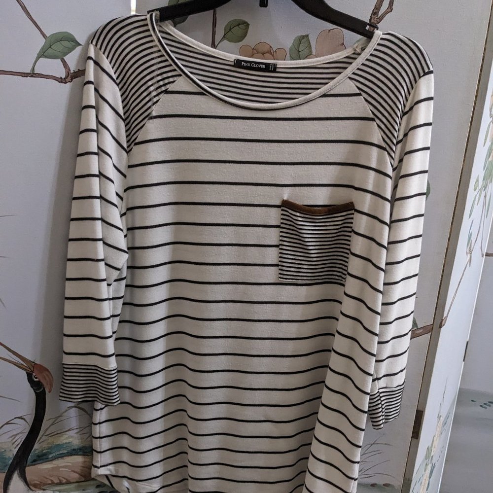 Pink Clover knit striped top